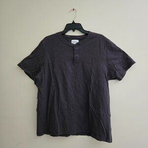 Melrose Place Black organic cotton Henley shirt